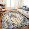 CHAMPLANT Washable Area Rug 9'x12' Retro Boho Design Non-Shedding Easy Care by CHAMPLANT