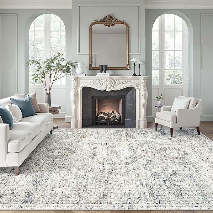 Soalmost Area Rug 10x12 Vintage Washable Living Room Large Carpet Non Slip by Soalmost