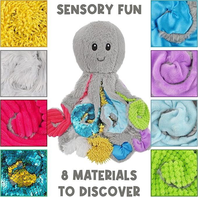 Sensory Octopus Plush Toy, Fidget Plush for Special Needs and Sensory Fun, FEELix Collection