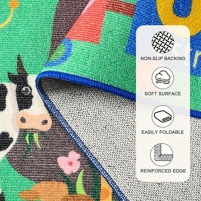 Kids Rug for Playroom, 6x9 ABC Educational Carpet for Classroom, Fun Alphabet - Image 4
