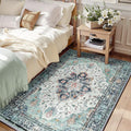 RELEANY Area Rugs 3'x4' Washable Non-Slip, Floral Vintage Distress Medallion by RELEANY