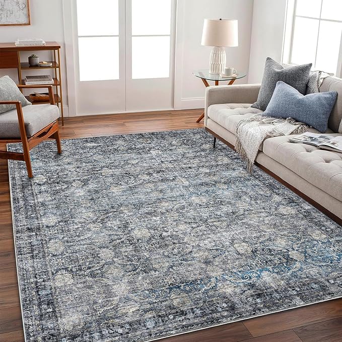 CHAMPLANT Area Rug 6'x9' Washable Vintage Traditional Floor Cover Thin Retro - Image 2