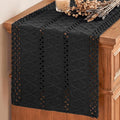 Artoid Mode Black Woven Farmhouse Hollow Table Runner 12x90 Inch | Holiday by ArtoidMode