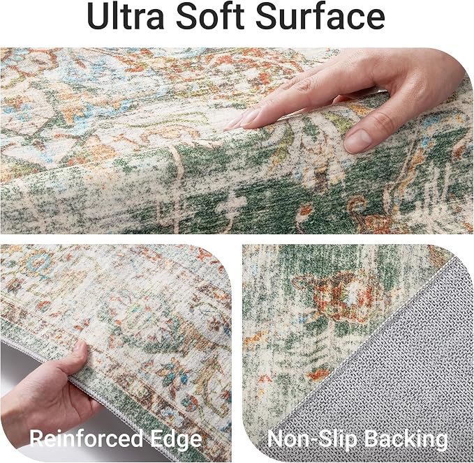 befbee 5x7 Area Rugs for Living Room, Stain Resistant Washable Rug, Non-Slip - Image 3