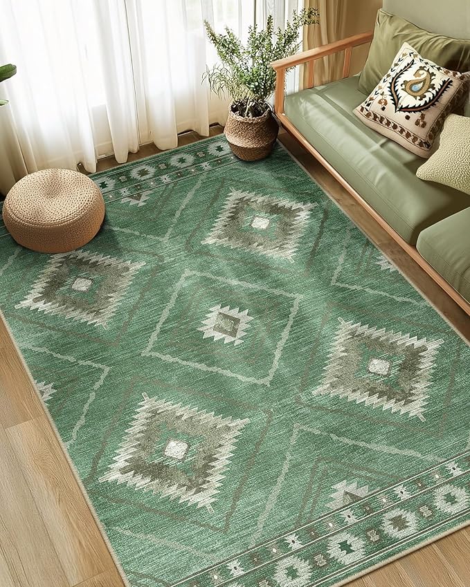 BESTSWEETIE Area Rug 6x9 Rug Machine Washable Rug Non-Slip Low Pile Print - Image 5