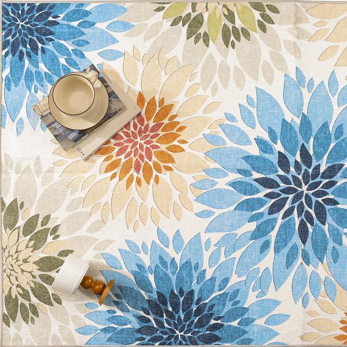 9x12 Indoor Outdoor Area Rug Washable Patio Rug Colorful Non Slip Non Shedding - Image 9