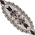 Floral Beaded Table Runner, 36x13 in, polyester backing, floral pattern by CLEENTABLE