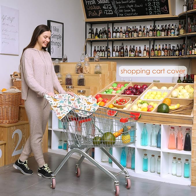 Multi-use Carseat Covers Breastfeeding Cover - Car Seat Covers for Babies, Stretchy Carseat Canopy Cover, Boys and Girls Shower Gifts (Colours Dinosaur)