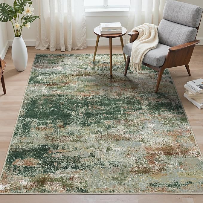 BEIMO Round Rugs 5ft for Living Room Bedroom, Modern Abstract Machine Washable - Image 4