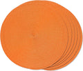 FunWheat Round Braided Placemats Set of 6 Table Mats by FunWheat