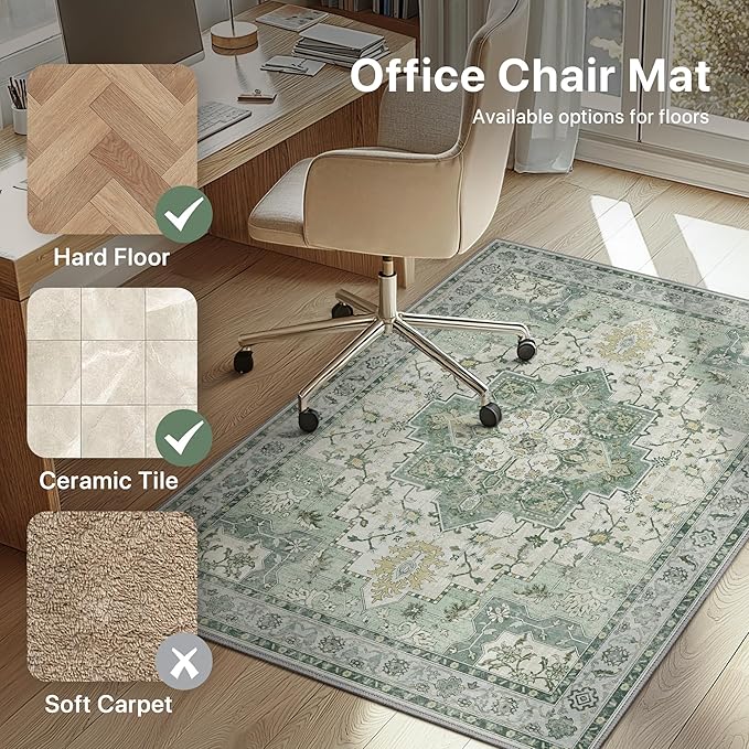 36"x60" Office Chair Mat for Hardwood Tile Floor, Under Desk Carpet Protector - Image 3