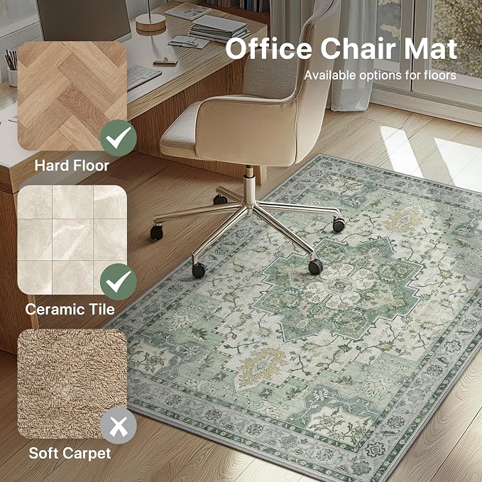 Office Chair Mat for Hardwood Tile Floor, Under Desk Carpet Protector for - Image 3