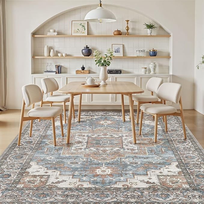 8x10 Area Rugs Living Room: Washable Vintage Rug Large Non-Slip Stain Resistant - Image 5