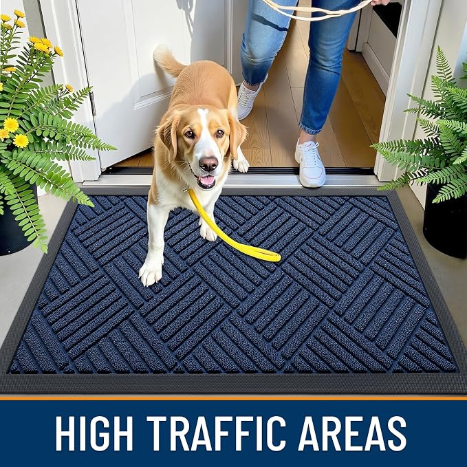 OLANLY Front Door Mat Outside Entrance 47x23, Heavy Duty Sturdy Natural Rubber - Image 5