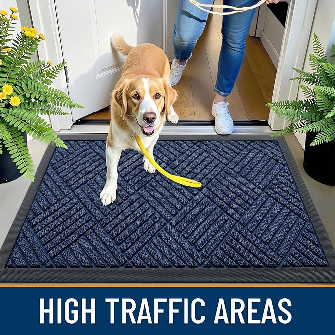 OLANLY Front Door Mat Outside Entrance 59x23, Heavy Duty Sturdy Natural Rubber - Image 5