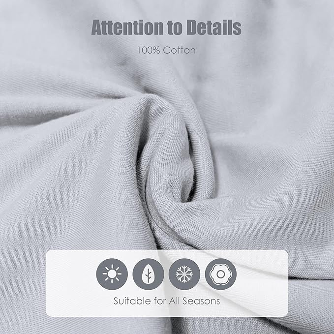 SWEET DOLPHIN Baby Sleep Sack 18-24 Months - 100% Cotton 2-Way Zipper TOG 0.5 Infant Wearable Blanket, Newborn Essentials Toddler 3 Pack Sleeping Sacks - Grey