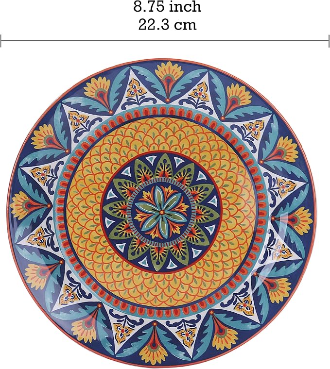 Bico Havana Salad Plates Set of 4, 8.75 Inch Ceramic Dessert Plates - Image 2