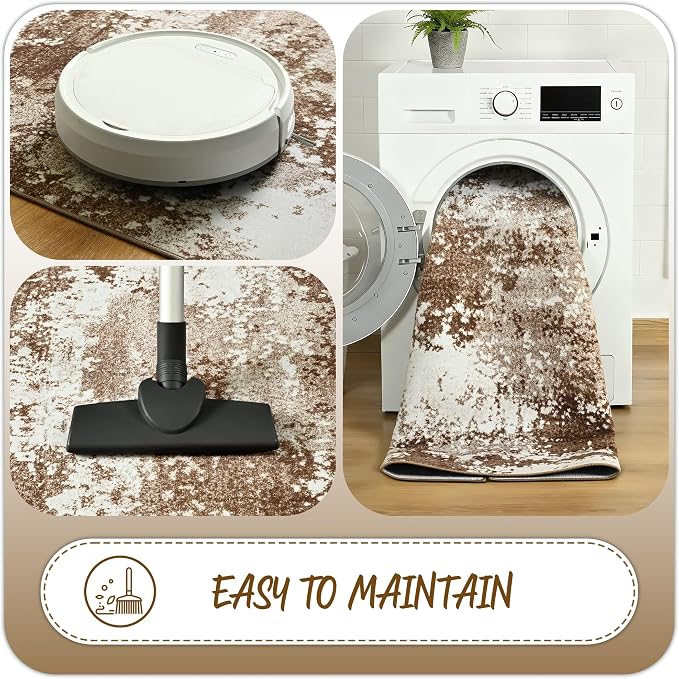 Entryway Rug 2x3 Brown Welcome Door Mat Indoor Entrance 24x36, Washable Small - Image 5