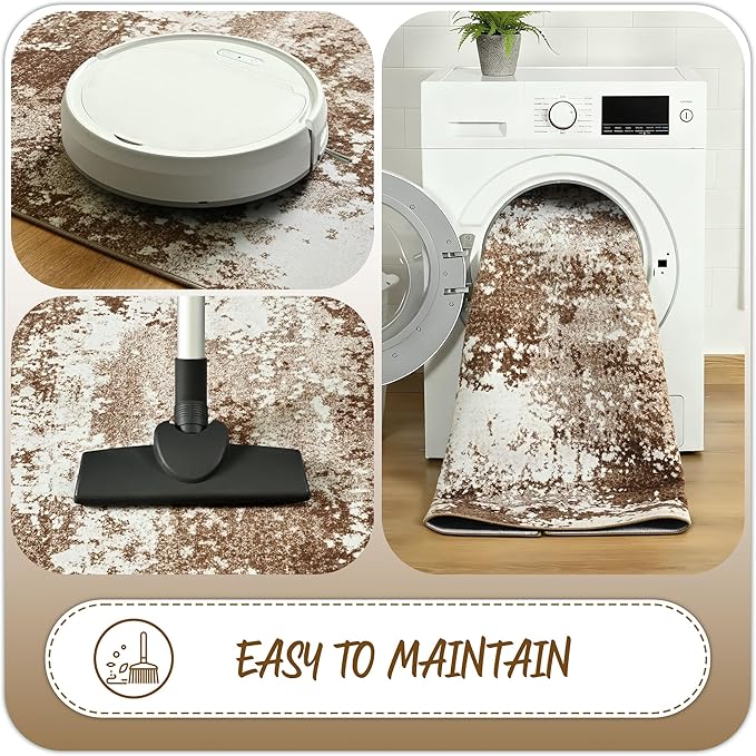 Entryway Rug 3x5 Brown Door Mat Indoor Entrance 36x60, Washable Small Throw Rugs - Image 7