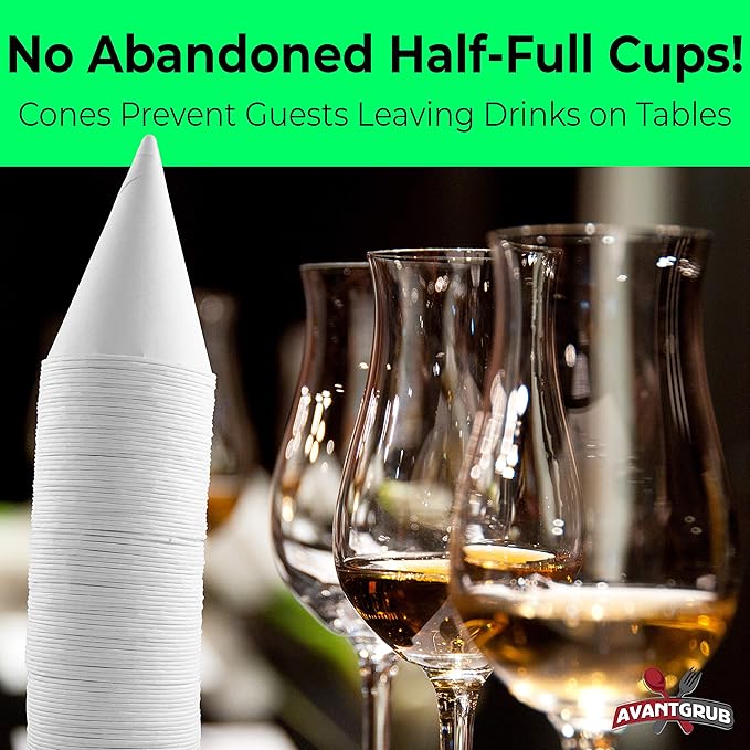 Eco-Friendly Wax Free 4.5oz White Paper Cone Cups 100Pk. Small Dispenser Cup - Image 5