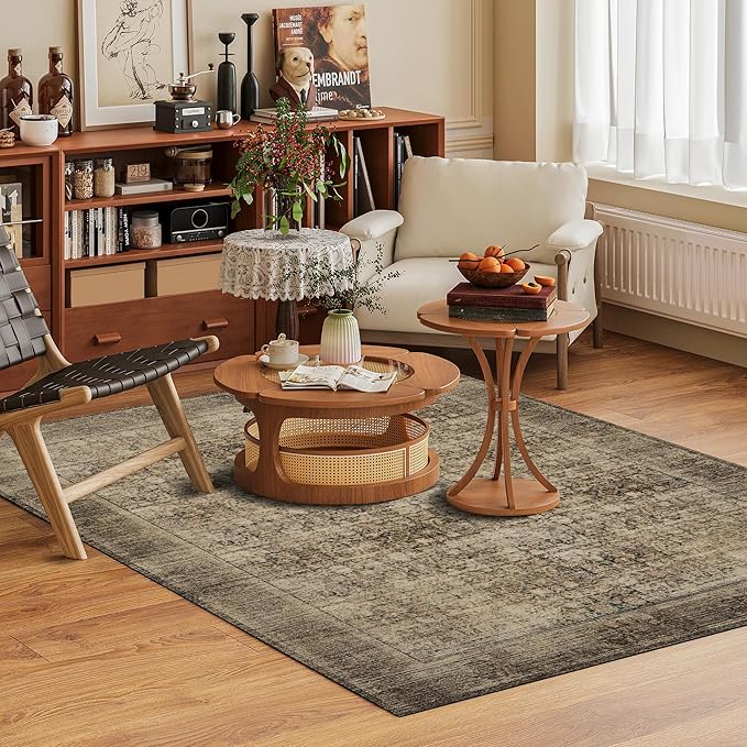 Washable Area Rug 8' x 10' Vintage Traditional Persian Mat - Image 2