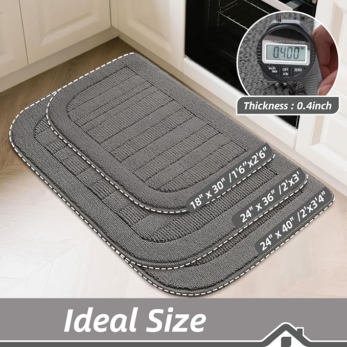 BEQHAUSE 24x40 Inch Kitchen Rug Mat Durable Kitchen Rugs Non-Slip Washable - Image 3