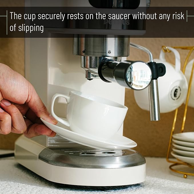 BTaT- Cappuccino Cups with Saucers 8 oz, Au Lait, Flat White, Dishwasher - Image 4
