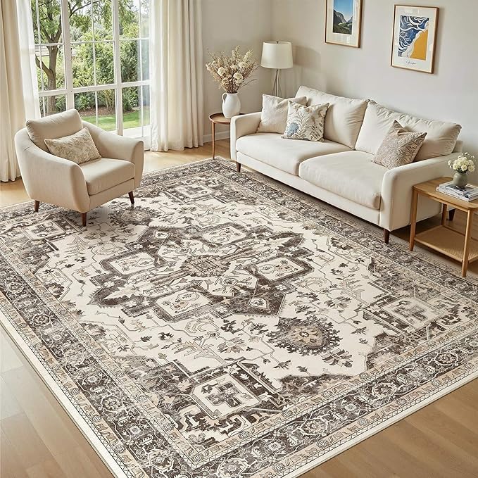 Washable 5x7 Area Rug for Living Room by JessibouAreaRug