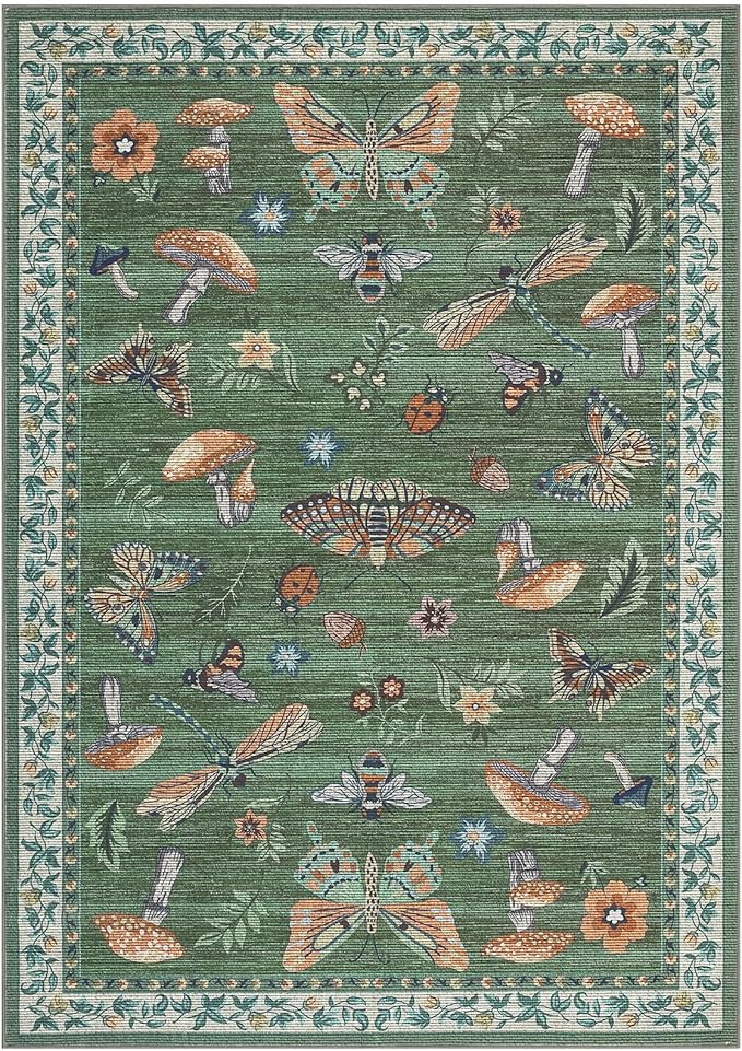 Mushroom Washable 8x10 Rug for Living Room Non Slip 8 x 10 Rug for Bedroom - Image 5