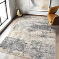 3x5 Rug for Living Room: Washable Large Abstract Modern Soft Rugs Stain by LOONGRUG