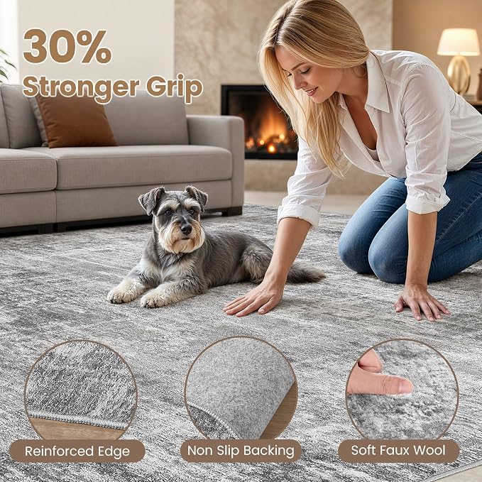 Washable 8x10 Area Rug for Living Room - Image 3