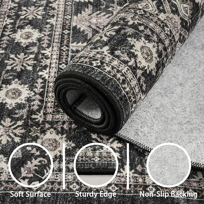 Dark Grey Entryway 2x5 Runner Rug, Small Throw Runners - Image 7