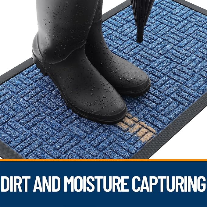 OLANLY Front Door Mat Outside Entrance 35x23, Heavy Duty Sturdy Natural Rubber - Image 2