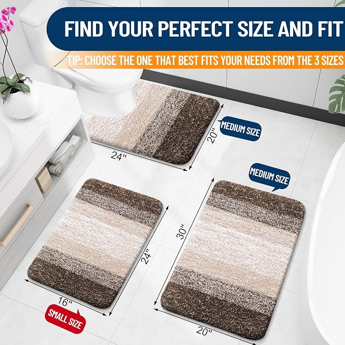 OLANLY Bathroom Runner Rugs Mat 59x24, Extra Soft Absorbent Microfiber Bath Rugs - Image 2