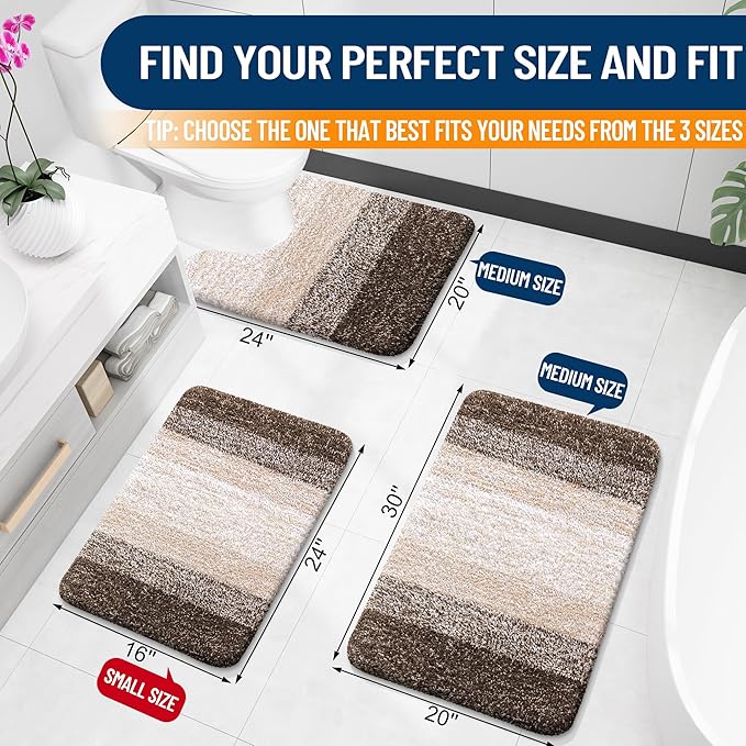 OLANLY Large Bathroom Rugs Mat 40x24, Extra Soft Absorbent Microfiber Bath Rugs - Image 2