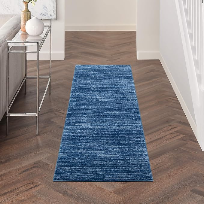 Nourison Home Nourison Essentials Navy Blue 2'2" x 7'6" Area Rug by NourisonHome