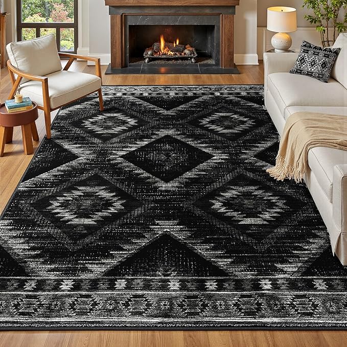 BESTSWEETIE Area Rug 7x9 Rug Machine Washable Non-Slip Low Pile Print Pattern by BESTSWEETIE