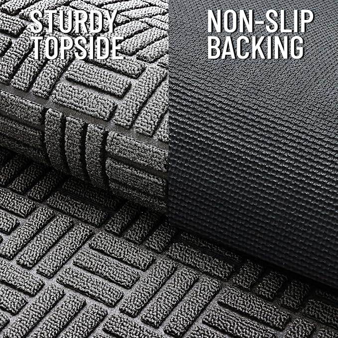 OLANLY Front Door Mat Outside Entrance 47x17, Heavy Duty Sturdy Natural Rubber - Image 4