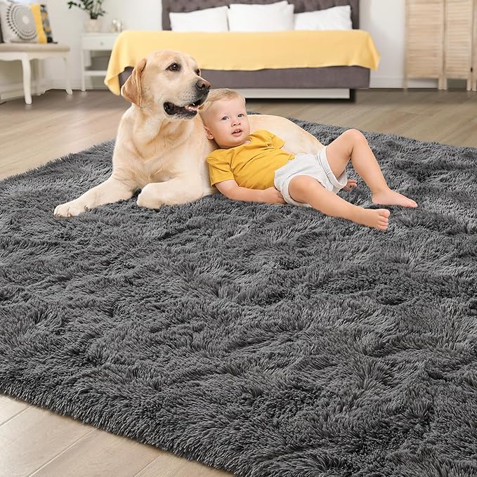 Tepook Fluffy Large Rugs for Living Room, Shag Area Rug 6x9 Soft Carpet for - Image 4