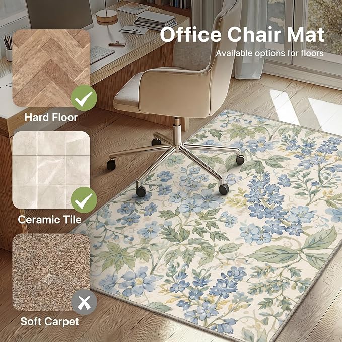 36"x48" Office Chair Mat for Hardwood Tile Floor, Under Desk Carpet Protector - Image 3