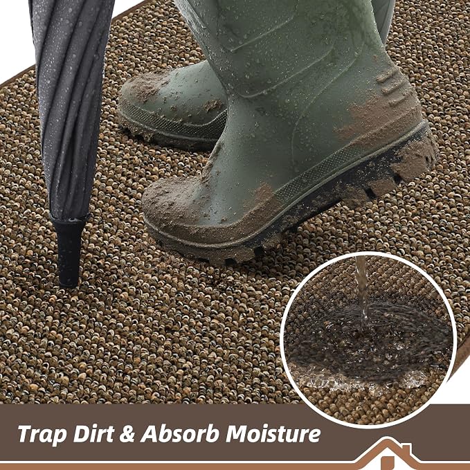 BEQHAUSE Dirt Trapper Door Mat 24" x 60", Non-Slip Washable Doormats Entrance - Image 3