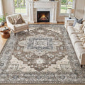 7x9 Area Rugs Living Room: Washable Vintage Rug Large Non-Slip Stain Resistant by JessibouAreaRug