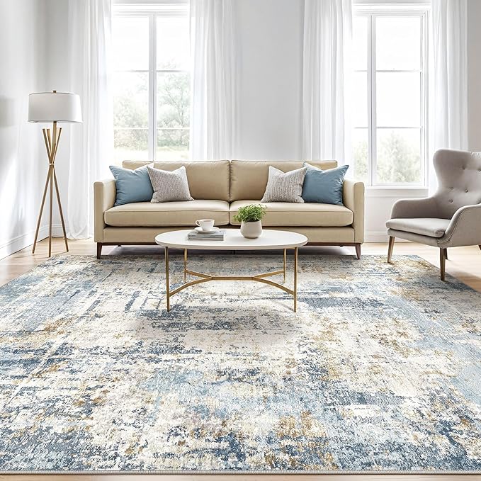 7x10 Area Rugs Washable Rug: Living Room Large Abstract Modern Soft Stain - Image 5