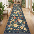 DUKINO 3x12 Washable Runner Rug, Non Slip Soft Floral Hallway Runner Rug by DUKINO