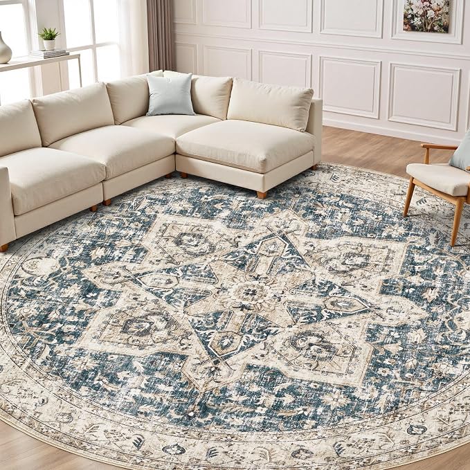 Tortania 8' Round Area Rug Living Room Rugs - Image 8