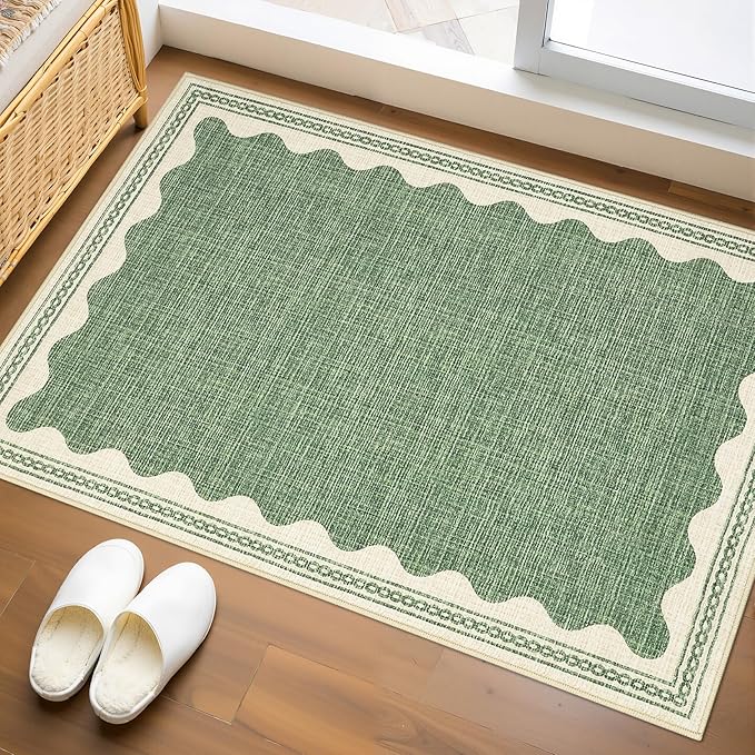 GarveeHome Scalloped Door Mat Indoor Rugs by GarveeHome