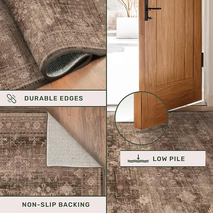 Brown 2x4 Entryway Runner Rugs, Small Runners - Image 5