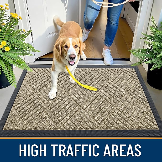 OLANLY Front Door Mat Outside Entrance 59x23, Heavy Duty Sturdy Natural Rubber - Image 5