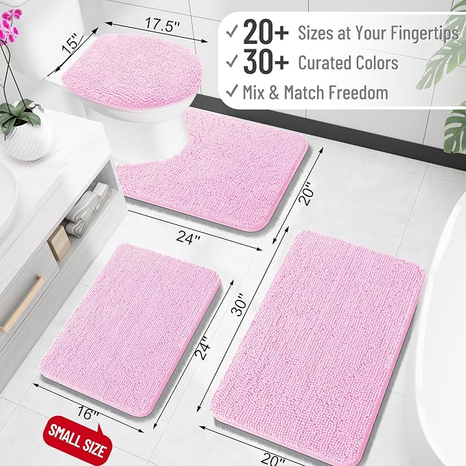 OLANLY Large Bathroom Rugs 40x24, Extra Soft Absorbent Chenille Bath Rugs - Image 2