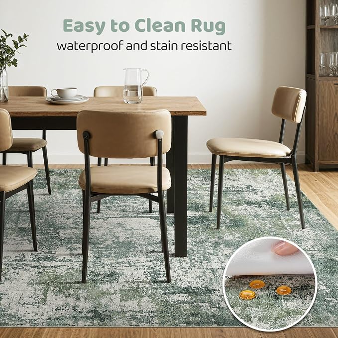 9x12 Area Rug Living Room: Washable Large Abstract Soft Stain Resistant Indoor - Image 6